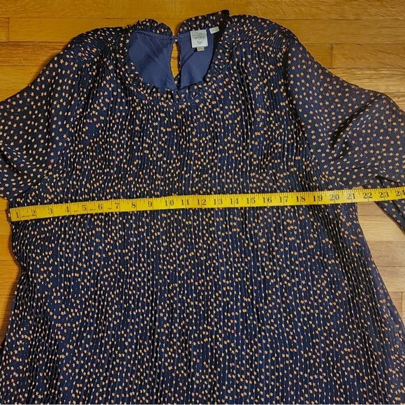 Anthropologie Lucia Navy Star Dot Pleated Dress | US 6 | Feminine Lined Y2K - Picture 10 of 14